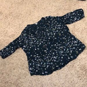 3/4 sleeve floral blouse